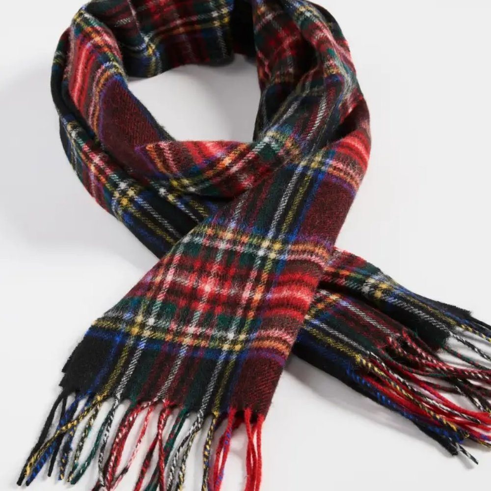 Brand New Barbour Men's Merino Cashmere Tartan Black Stewart